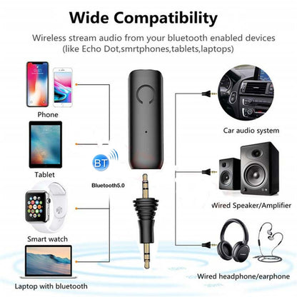 2 in 1 Car Hands-free Bluetooth Adapter 5.0 Bluetooth Receiver One To Two, Supports APTX / APTX LL - Apple Accessories by buy2fix | Online Shopping UK | buy2fix
