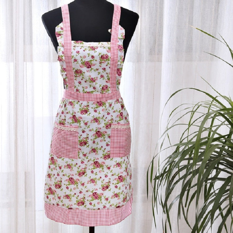 Kitchen Cooking Oil-resistant Brushed Apron Smock(Flowers) - Home & Garden by buy2fix | Online Shopping UK | buy2fix