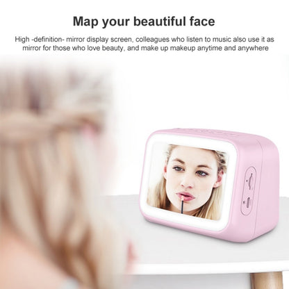 AEC BT-511 Mini LED HD Mirror Bluetooth Speaker, Support 32GB TF Card & 3.5mm AUX & Dual Alarm Clock & Real-time Temperature & Hands-free Calling(Pink) - Mini Speaker by AEC | Online Shopping UK | buy2fix