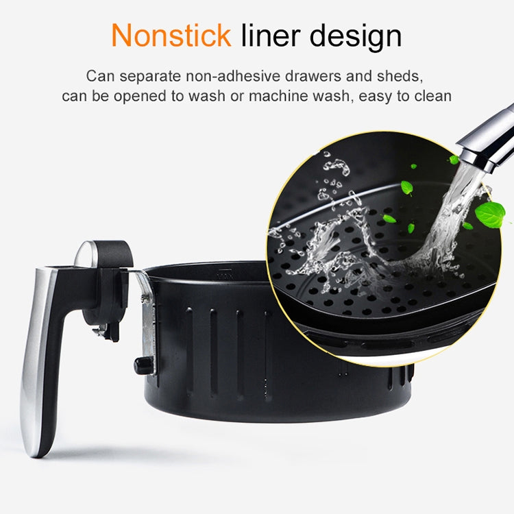 Automatic Electric Fryer  Smokeless Multifunctional Grill Household Intelligent Touch Screen Air Fried Pot 110V(Black) - Home & Garden by buy2fix | Online Shopping UK | buy2fix