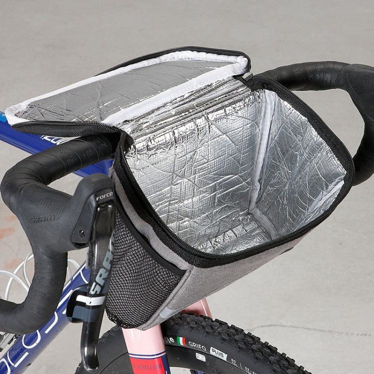 SAHOO 11002-SA Bicycle Head Bag Mountain Bike Bicycle Front Handle Bag Built-In Aluminum Foil Can Keep Warm And Cold(Gray) - Bicycle Bags by SAHOO | Online Shopping UK | buy2fix