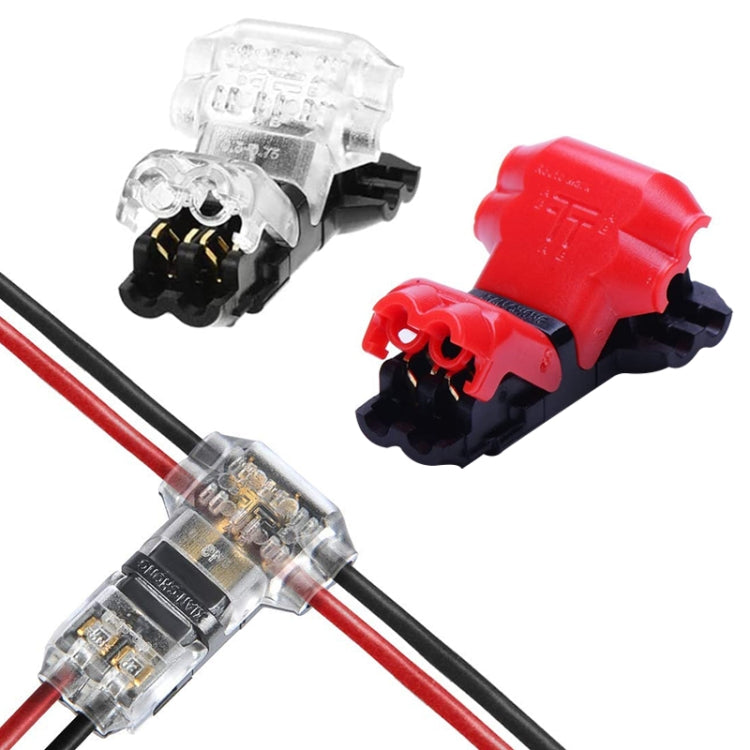 5PCS Peel-free Quick Connector Two-core T-type 2-wire Stripping Terminal Block, Random Color Delivery - Consumer Electronics by buy2fix | Online Shopping UK | buy2fix