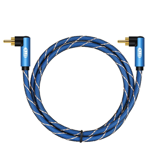 EMK Dual 90-Degree Male To Male Nylon Braided Audio Cable, Cable Length:0.5m(Blue) - Audio Optical Cables by EMK | Online Shopping UK | buy2fix