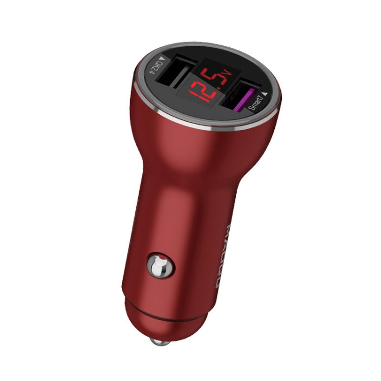 QIAKEY QK505L Dual Ports Fast Charge Car Charger(Red) - Car Charger by QIAKEY | Online Shopping UK | buy2fix