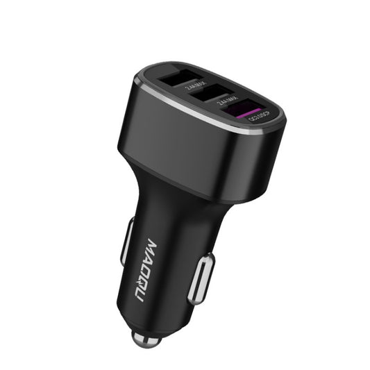 QIAKEY GT680 3 USB Ports Fast Charge Car Charger(Black) - In Car by QIAKEY | Online Shopping UK | buy2fix