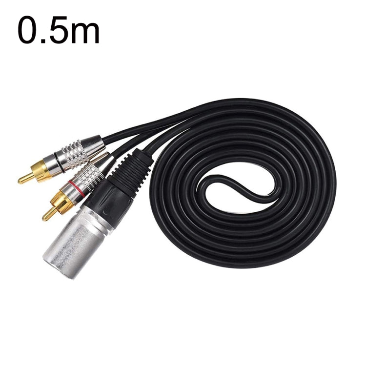 XLR Male To 2RCA Male Plug Stereo Audio Cable, Length:, Length:0.5m - Microphone Audio Cable & Connector by buy2fix | Online Shopping UK | buy2fix