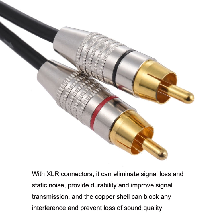 XLR Male To 2RCA Male Plug Stereo Audio Cable, Length:, Length:0.5m - Microphone Audio Cable & Connector by buy2fix | Online Shopping UK | buy2fix