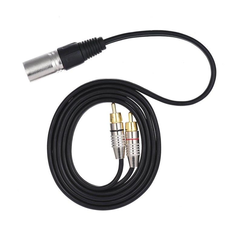 XLR Male To 2RCA Male Plug Stereo Audio Cable, Length:, Length:0.5m - Microphone Audio Cable & Connector by buy2fix | Online Shopping UK | buy2fix