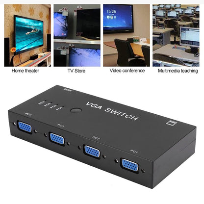 VGA Switcher with Four Inputs and One Output Computer VGA Video Converter - VGA Converter by buy2fix | Online Shopping UK | buy2fix