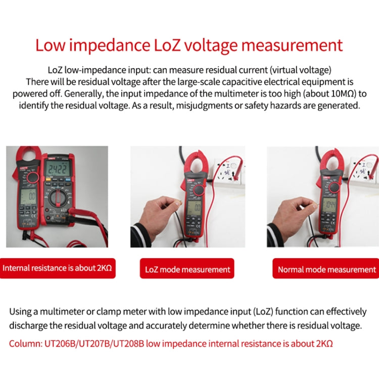 UNI-T UT205E 1000A 42mm Jaw Size Digital Clamp Meter AC DC Voltage Detector - Consumer Electronics by UNI-T | Online Shopping UK | buy2fix