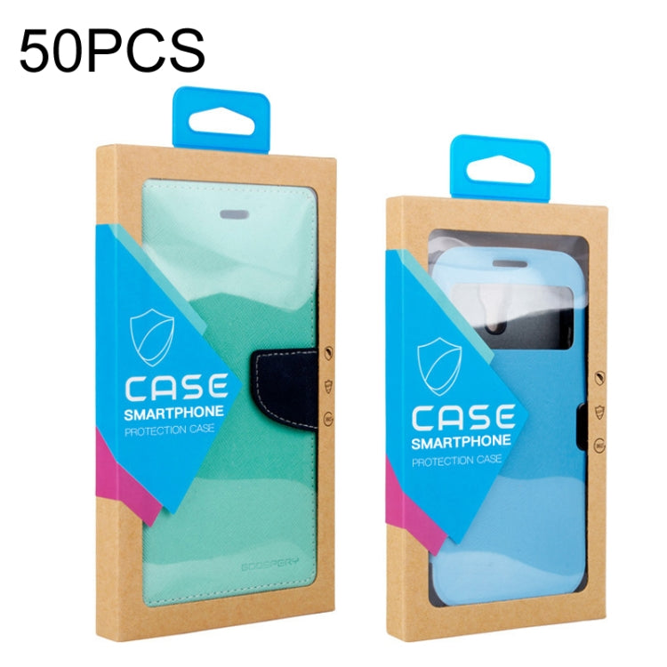 50 PCS Kraft Paper Phone Case Leather Case Packaging Box, Size: S 4.7 Inch(Blue) -  by buy2fix | Online Shopping UK | buy2fix