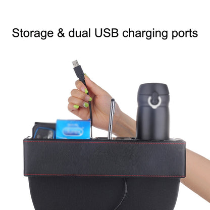 SUSISUN SNH010 Car Seat Gap Storage Box, Style:Positive Drive USB Charging(Apricot) - In Car by SUSISUN | Online Shopping UK | buy2fix