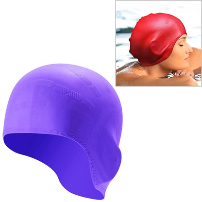 Silicone Ear Protection Waterproof Swimming Cap for Adults with Long Hair(Purple) - Outdoor & Sports by buy2fix | Online Shopping UK | buy2fix