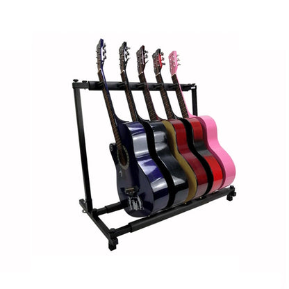 Foldable Long Metal Guitar Display Stand Shelf, Specification:Nine Racks - Stringed Instruments by buy2fix | Online Shopping UK | buy2fix