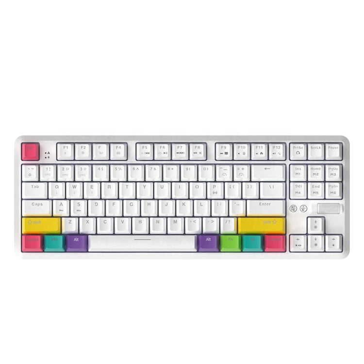 Ajazz K870T 87-keys Wired Bluetooth + Type-C Rechargeable Mechanical Keyboard  Mini RGB Backlit Keyboard, Cable Length: 1.6m(Green Shaft) - Wired Keyboard by Ajazz | Online Shopping UK | buy2fix