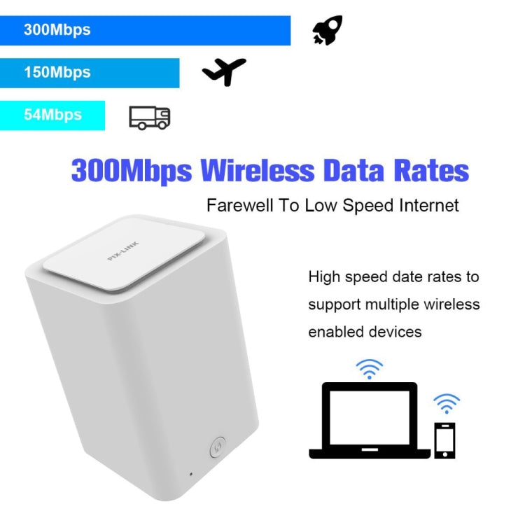 PIXLINK WR11 300Mbps Home WiFi Wireless Signal Relay Amplifier Booster, Plug Type:EU Plug - Broadband Amplifiers by PIXLINK | Online Shopping UK | buy2fix