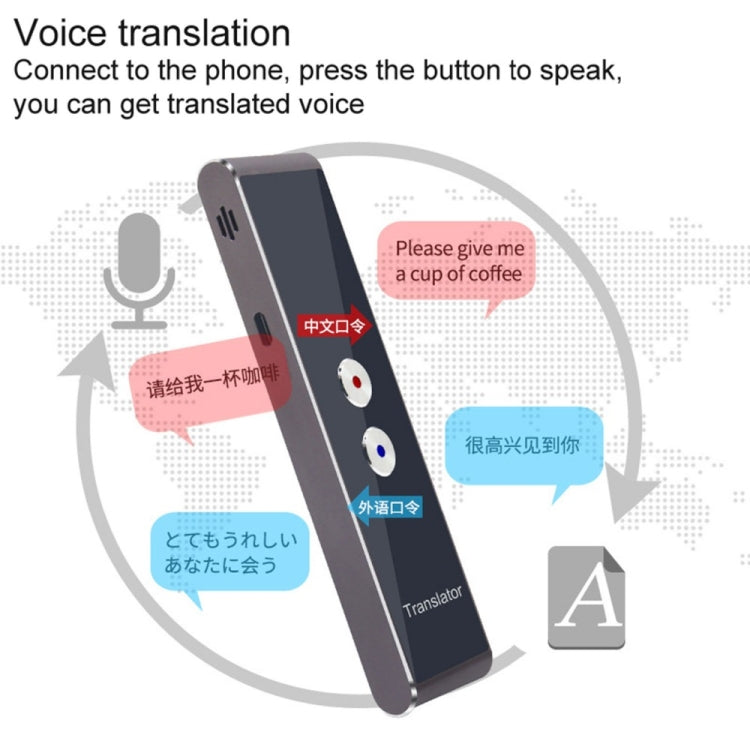 T8 Pocket Language Translator Voice 30 Languages Two Way Real Time Intercom Portable Translator For Personal Learning Travelling Black - Consumer Electronics by buy2fix | Online Shopping UK | buy2fix