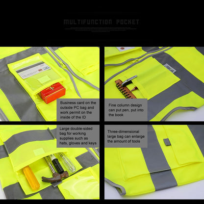 Multi-pockets Safety Vest Reflective Workwear Clothing, Size:L-Chest 118cm(Yellow Blue) - Reflective Safety Clothing by buy2fix | Online Shopping UK | buy2fix