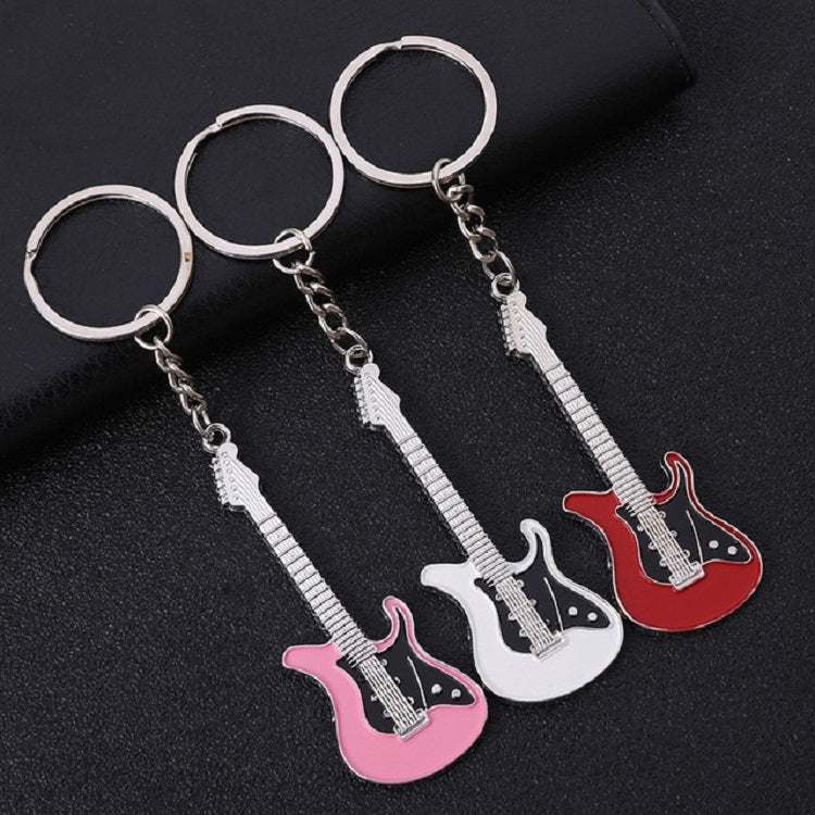 2 PCS Creative Guitar Keychain Metal Musical Instrument Pendant(Pink) - Key Rings by buy2fix | Online Shopping UK | buy2fix