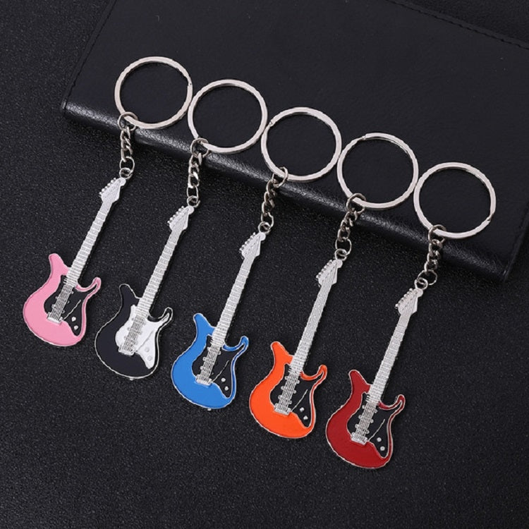 2 PCS Creative Guitar Keychain Metal Musical Instrument Pendant(Pink) - Key Rings by buy2fix | Online Shopping UK | buy2fix