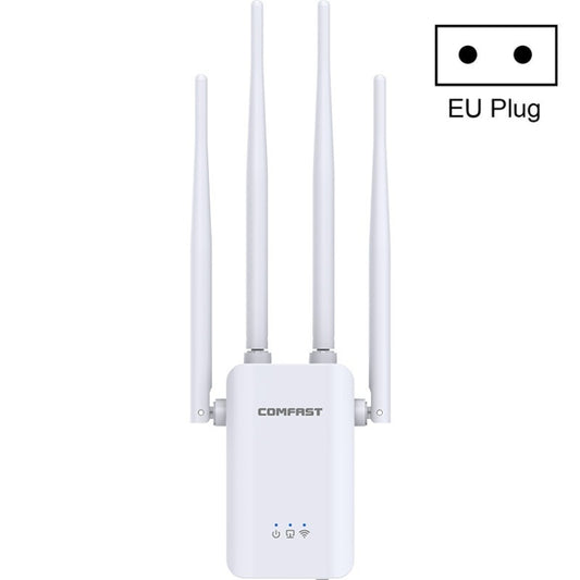 Comfast CF-WR304S 300M 4 Antenna Wireless Repeater High-Power Through-Wall WIFI Signal Amplifier, Specification:EU Plug - Broadband Amplifiers by Comfast | Online Shopping UK | buy2fix