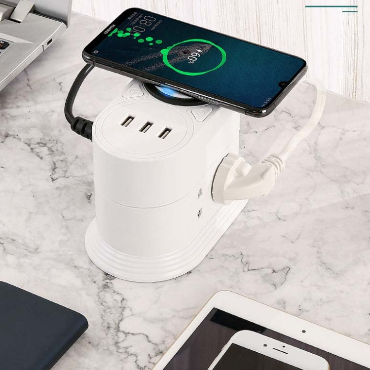 Mobile Phone Wireless Charging Socket Creative Smart USB Power Strip Multi-Function Desktop Vertical Power Strip, CN Plug, Specification: 5 Meters, Style:2 Layer(White) - Consumer Electronics by buy2fix | Online Shopping UK | buy2fix