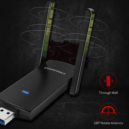 COMFAST CF-924AC V2 1200Mbps Dual Frequency Gigabit USB Computer WIFI Receiver High Power Wireless Network Card - USB Network Adapter by COMFAST | Online Shopping UK | buy2fix