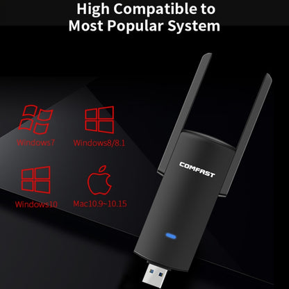 COMFAST CF-924AC V2 1200Mbps Dual Frequency Gigabit USB Computer WIFI Receiver High Power Wireless Network Card - USB Network Adapter by COMFAST | Online Shopping UK | buy2fix