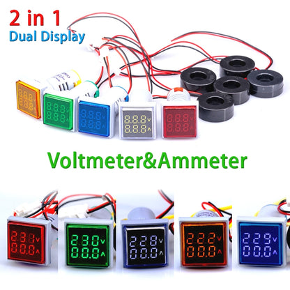 AD16-22FVA Square Signal Indicator Type Mini Digital Display AC Voltage And Current Meter(White) - Consumer Electronics by buy2fix | Online Shopping UK | buy2fix