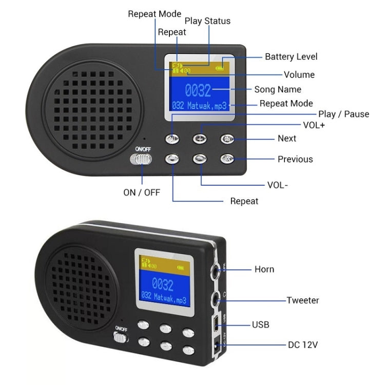 Outdoor Electronic Bird Caller Player MP3 With Wireless Remote Control(US Plug) - Consumer Electronics by buy2fix | Online Shopping UK | buy2fix