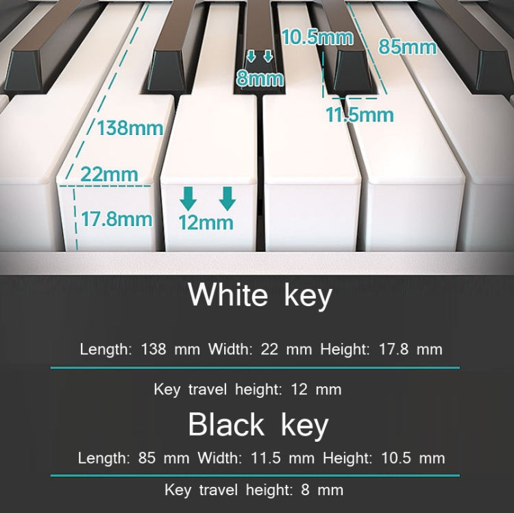 Wersi 88-Key Foldable Portable Electronic Piano Keyboard For Beginners Practice Piano, USB(White) - Keyboard Instruments by buy2fix | Online Shopping UK | buy2fix