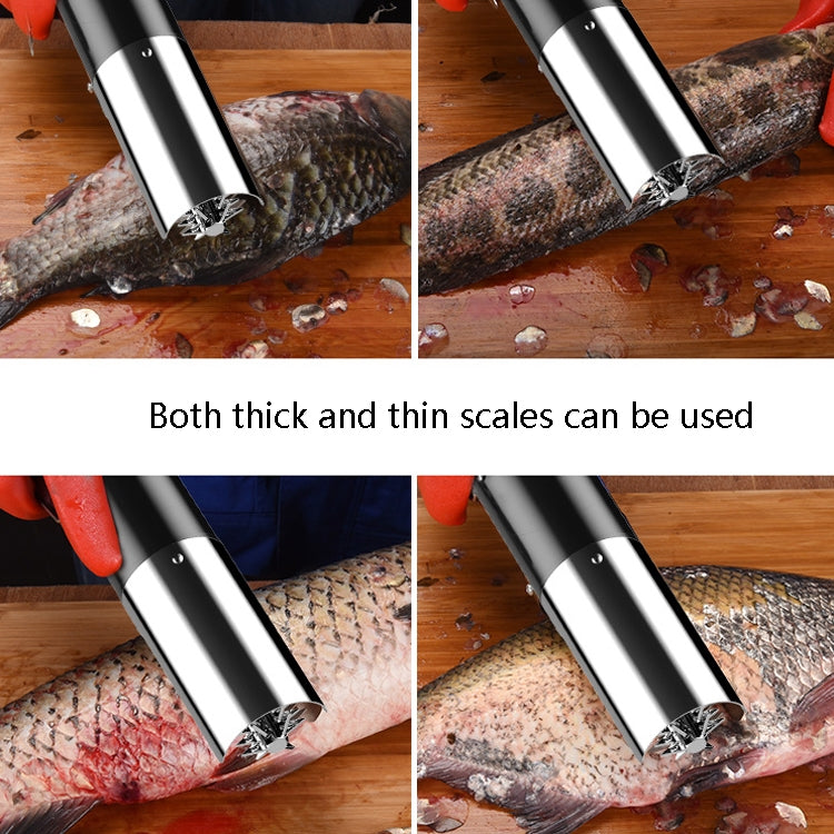 Electric Fish Scale Scraper Household Automatic Wireless Scraping Tool CN Plug Red Single Battery - Cutter & Peeler by buy2fix | Online Shopping UK | buy2fix