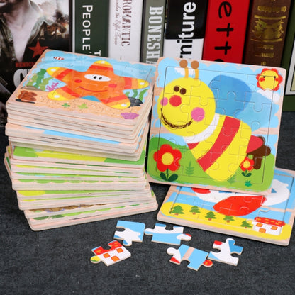 5 PCS KBX-017 Children Wooden Picture Puzzle Baby Early Education Toys(Rabbit) - Puzzle Toys by buy2fix | Online Shopping UK | buy2fix