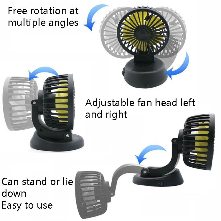 F409 Car Fan General Car Shaking Head Fan(Cigarette Lighter Port  24V) - Heating & Fans by buy2fix | Online Shopping UK | buy2fix