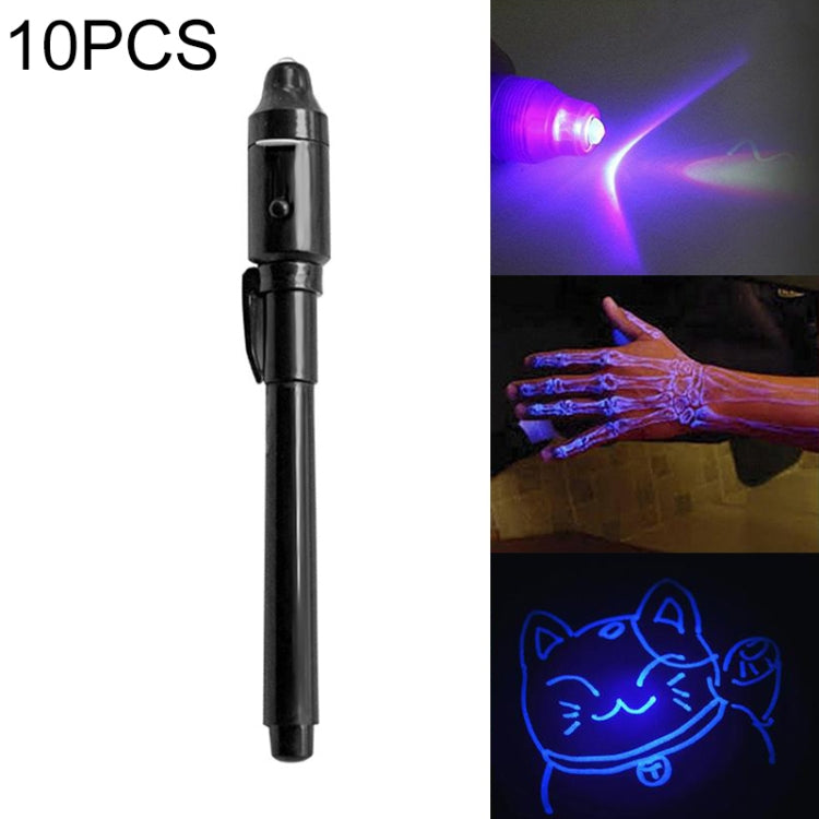 10 PCS Creative Magic UV Light Invisible Ink Pen Marker Pen(Black) - Home & Garden by buy2fix | Online Shopping UK | buy2fix