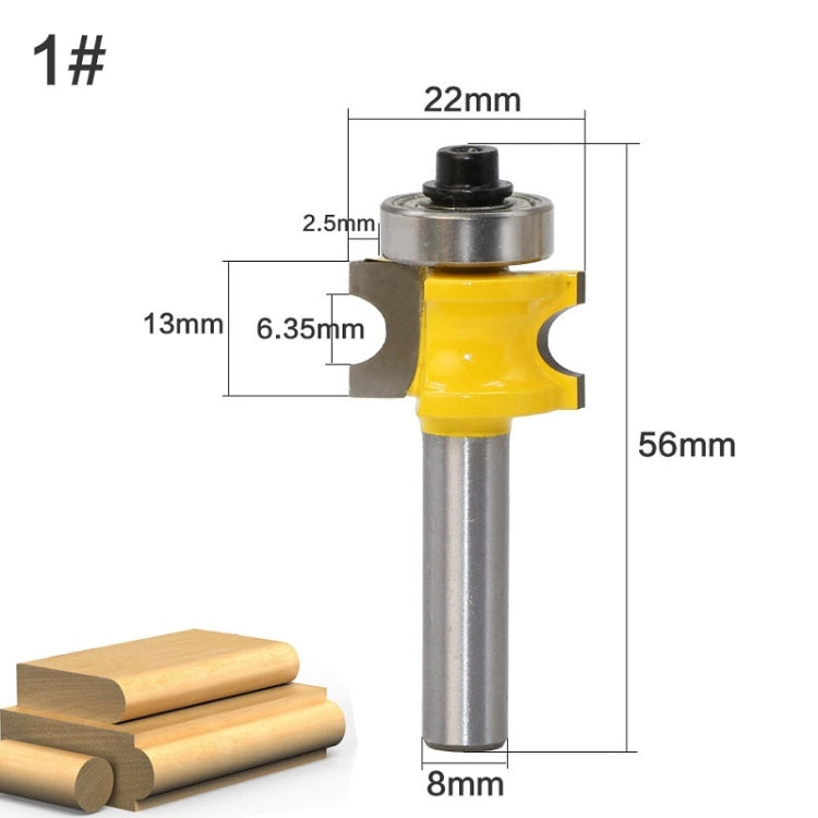 8-Shank Bearing Positive Semicircular Cutter Engraving Machine Woodworking Cutter, Model: No. 1 - Others by buy2fix | Online Shopping UK | buy2fix