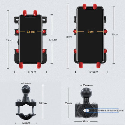 Motorcycle Metal Navigation Mobile Phone Bracket,Style: Handle Installation (Hand Twist) - Holder by buy2fix | Online Shopping UK | buy2fix