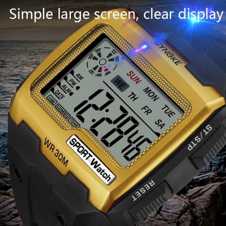 SYNOKE Square Sarge Screen Display Luminous Multifunctional Outdoor Men Sports Watch Digital Watch(Upgraded Version Black) - LED Digital Watches by SYNOKE | Online Shopping UK | buy2fix