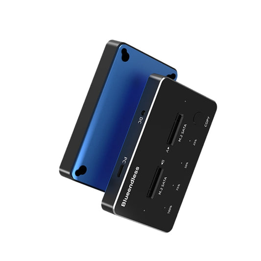 Blueendless M.2 Double Disk Mobile Hard Disk Base SATA / NVME Solid State Hard Disk Box, Colour: M.2 SATA (Gray + Blue) - HDD Enclosure by Blueendless | Online Shopping UK | buy2fix