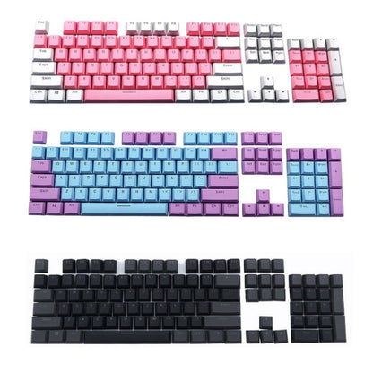 104-Keys Two-Color Mold Transparent PBT Keycap Mechanical Keyboard(Pink White) - Wired Keyboard by buy2fix | Online Shopping UK | buy2fix