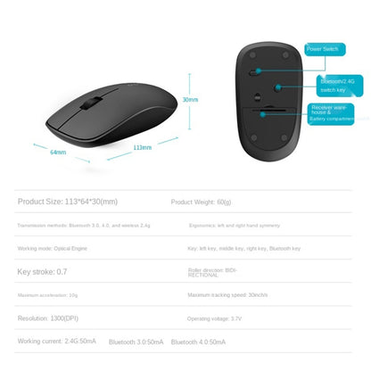 Rapoo M200G 1300 DPI 3 Keys Silent Wireless Mouse(Blue) - Wireless Mice by Rapoo | Online Shopping UK | buy2fix