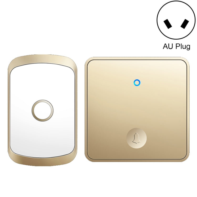 CACAZI FA50 1 For 1 Push-button Self-generating Wireless Doorbell, Plug:AU Plug(Gold) - Security by CACAZI | Online Shopping UK | buy2fix