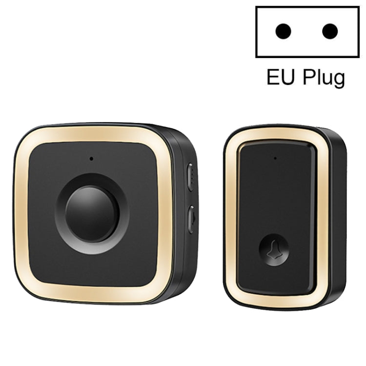 CACAZI A58 1 For 1 Smart Wireless Doorbell without Battery, Plug:EU Plug(Black Gold) - Wireless Doorbell by CACAZI | Online Shopping UK | buy2fix