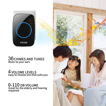 CACAZI H10 1 For 1 Wireless Smart Doorbell without Battery, Plug:UK Plug(White) - Wireless Doorbell by CACAZI | Online Shopping UK | buy2fix