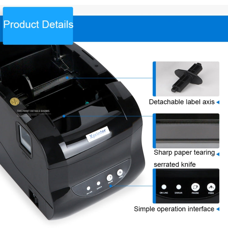 Xprinter XP-365B 80mm Thermal Label Printer Clothing Tag Printer, Plug:UK Plug(Bluetooth Version) - Consumer Electronics by Xprinter | Online Shopping UK | buy2fix