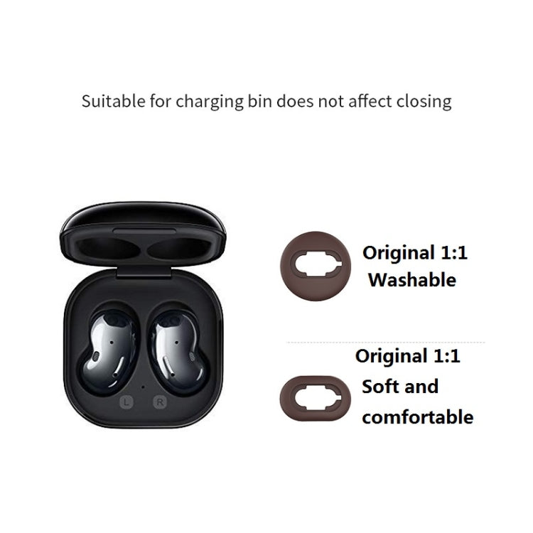 2 Sets Bluetooth Earphone Silicone Earplug Caps For Samsung Galaxy Buds Live(Brown-2 Pairs) - Apple Accessories by buy2fix | Online Shopping UK | buy2fix