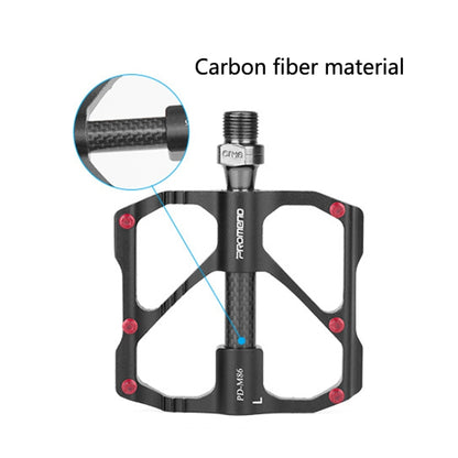 PD-R87C  1 Pair PROMEND Bicycle Road Bike Mountain Bike 3 Palin Carbon Fiber Bearing Pedal(Black) - Outdoor & Sports by PROMEND | Online Shopping UK | buy2fix