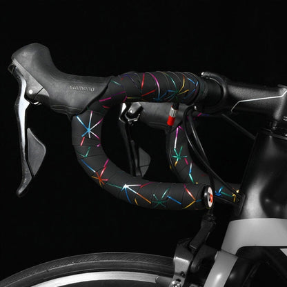 1 Pair WEST BIKING YP0804059 Road Bike Color Line Bar Belt PU Non-Slip Riding Bar Belt(Silver Color) - Decorative Accessories by WEST BIKING | Online Shopping UK | buy2fix