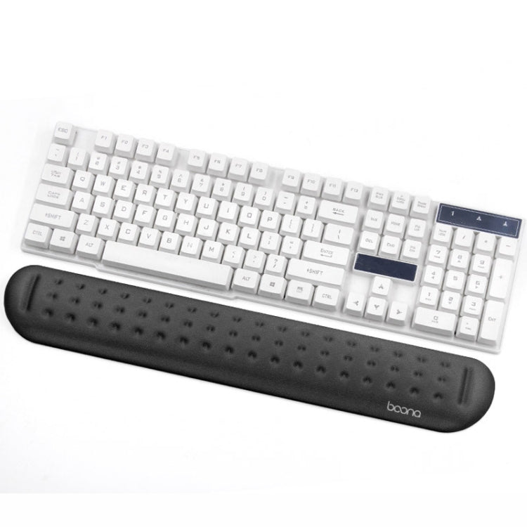 Baona Silicone Memory Cotton Wrist Pad Massage Hole Keyboard Mouse Pad, Style: Large Keyboard Rest (Black) - Mouse Pads by Baona | Online Shopping UK | buy2fix