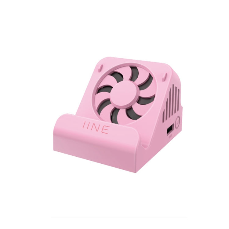 IINE Portable Video Conversion Base With Fan Cooling HDMI Video Converter For Nintendo Switch(Pink-L389) - Holder by IINE | Online Shopping UK | buy2fix